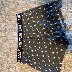 American Eagle Outfitters Gray Boxers with White Palm Trees